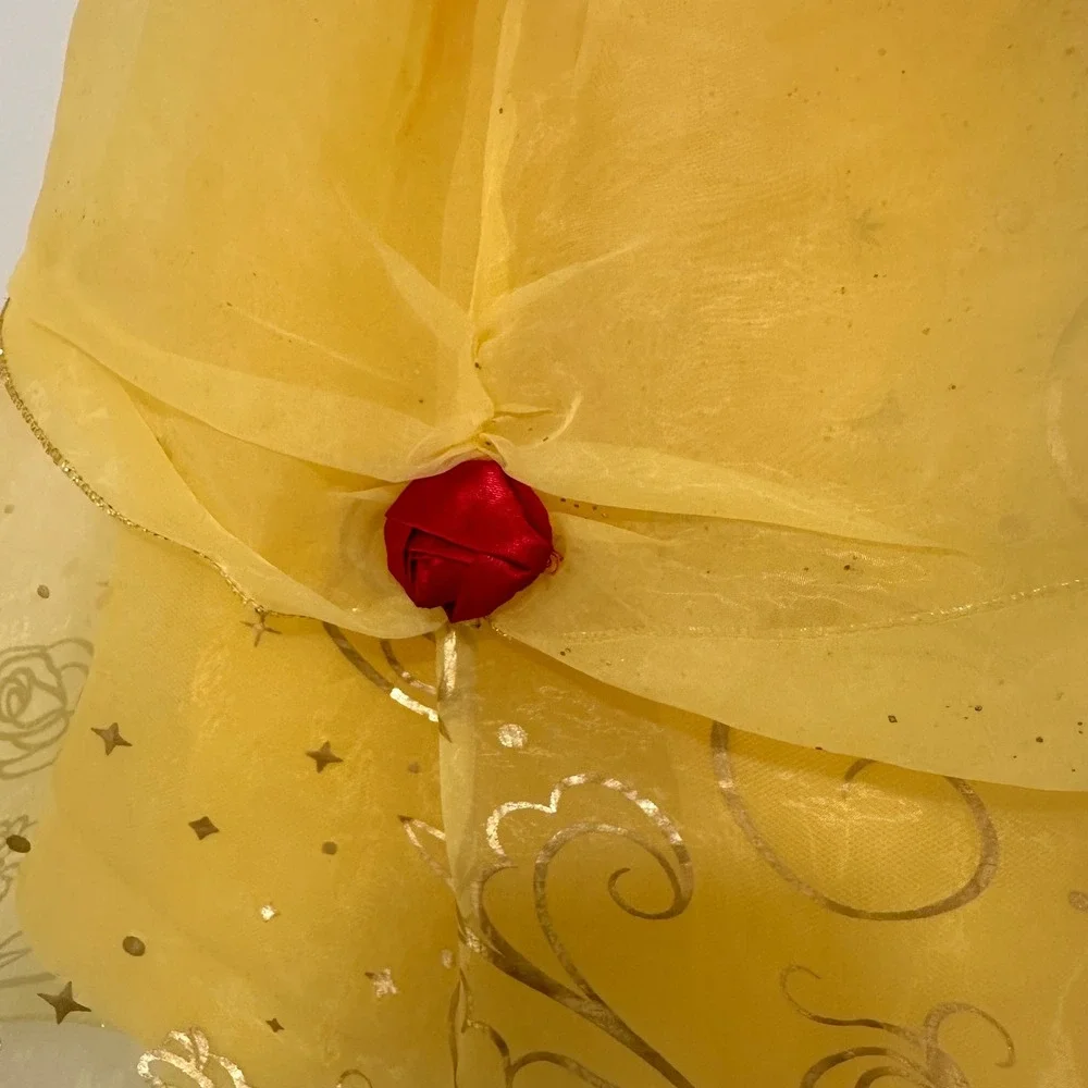 Disney Belle Beauty and the Beast Costume Kids Size 3 Yellow Sequin | Princess - Picture 4 of 10